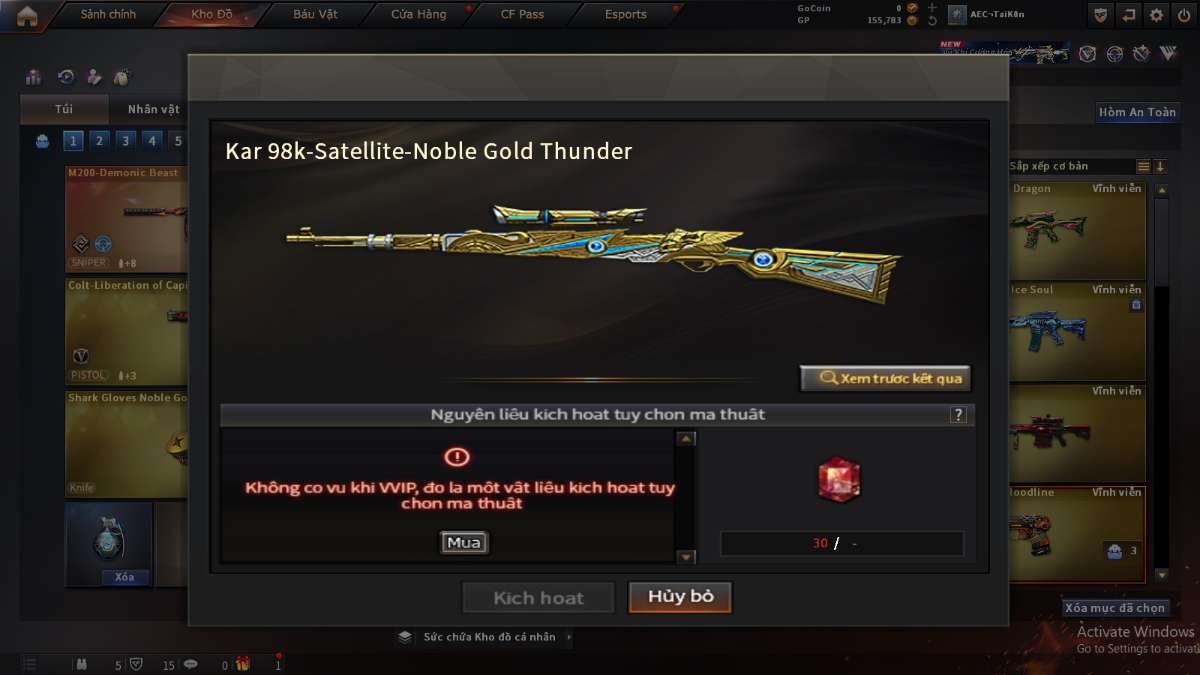 shop acc cf uy tin gia re